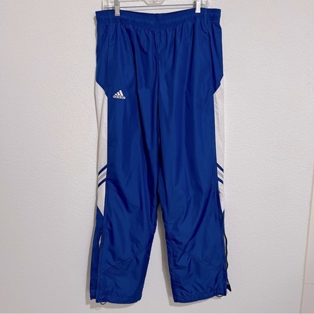 Adidas Blue & White Team Performance Warm Up Track Lounge Pants Medium
